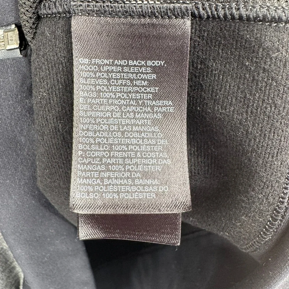 The North Face Full Zip Hoodie Mens Medium‎ Gray Black Softshell Fleece Jacket